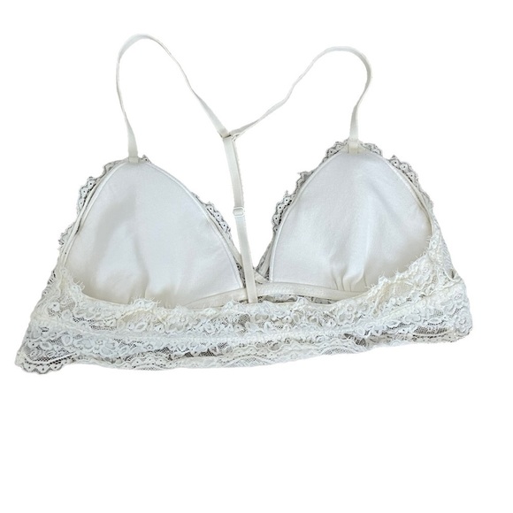 AERIE White Lace Racerback Boho Lounge Triangle Bra - Picture 4 of 9